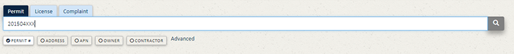 Visual representation of how to enter a permit number into ePermits search