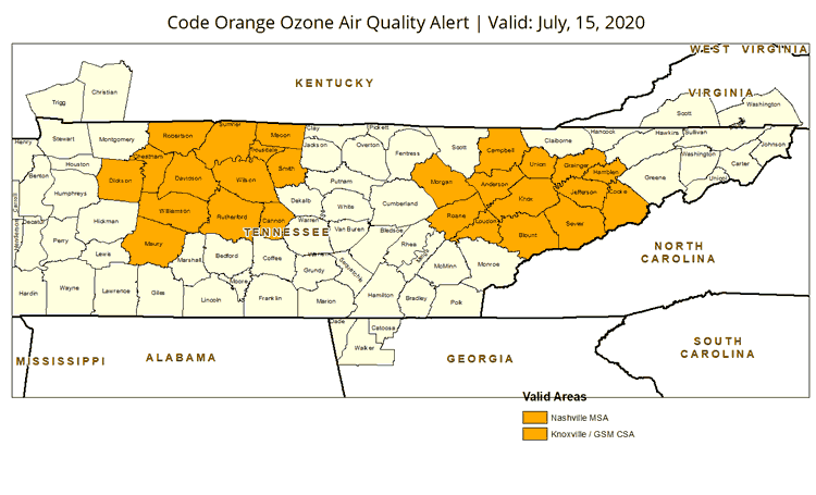 Tennessee Air Alert, July 15, 2020