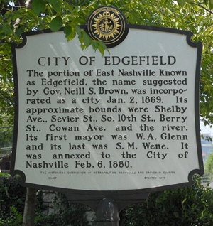City of Edgefield historical marker