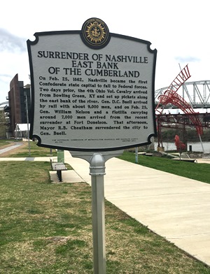 Surrender of Nashville- East Bank historical marker