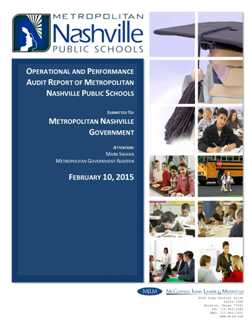 Audit Metropolitan Nashville Schools Report Cover