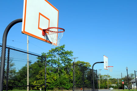 Monroe Park's basketball hoops