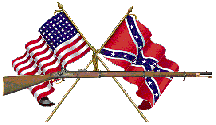 Federal and Confederate Flags with Rifle