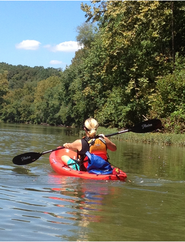 person kayaking