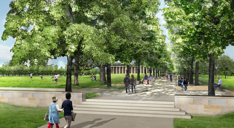 Centennial Park Phase 2 - Perspective view of pedestrian promenade