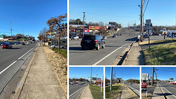 collage of 5 different views of the Murfreesboro Pike/Bell Road area