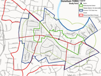 map of Donelson study area, linked to full report