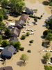 aerial photo of flooded homes