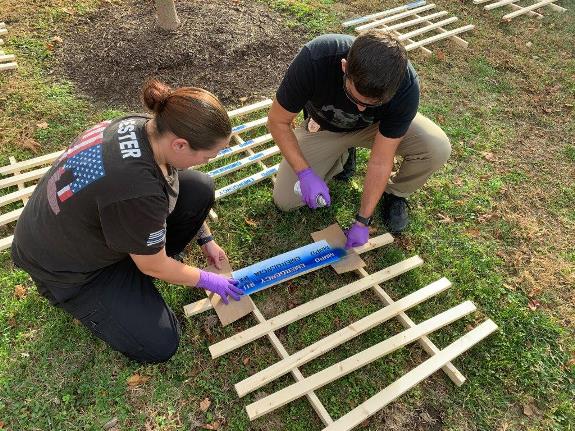 Midtown Hills Precinct Community Engagement officers, joined by Spanish speaking officers South Precinct El Protector Sergeant Rafael Fernandez & Officer Brenda Navarro, South Precinct Officer Shelby Hughes, and Midtown Hills Precinct Officer Citlaly Gomez, visited several apartment complexes. They distributed wooden strips with 911 painted on them for residents to use in securing their sliding glass doors. 