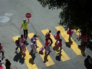 School Crossing Guard at intersection