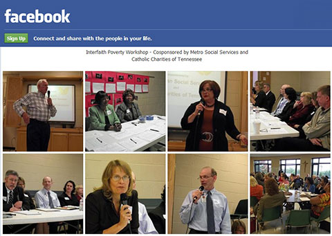 collage of Facebook album photos for Interfaith Poverty event