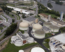 Aerial view of Central waste water treatment plant