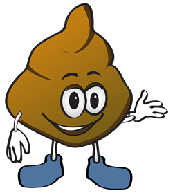 poop character with feet and arms