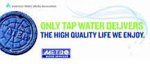 picture:manhole cover, text:Only tap water delivers the high quality of life we enjoy
