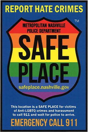 SAFE PLACE decal example