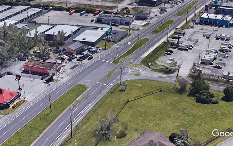 aerial image of Murfreesboro Road at Foothills Drive